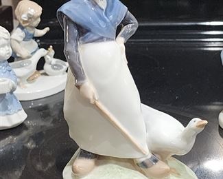 Royal Copenhagen Porcelain Girl With Goose Stick