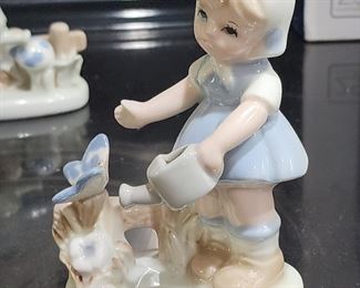 Porcelain Girl w/ Watering Can