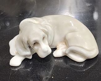 Lladro Small Laying Brown Dog