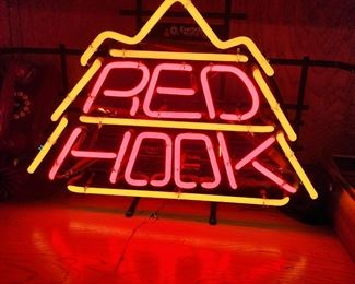 VTG Red Hook Neon Light Advertising Sign Lighted Man Cave Rare