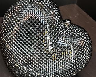 Swarovski black heart evening bag