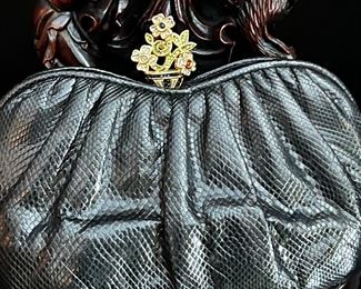 JUDITH LEIBER snakeskin clutch