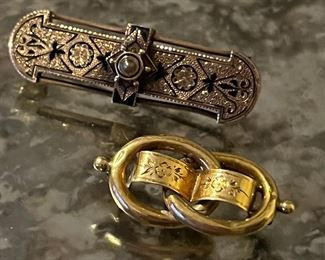 Gold Edwardian pins