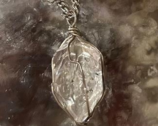 Huge natural rock crystal necklace