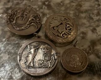 Antique sterling pendants