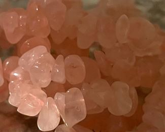 Long natural rose quartz necklace