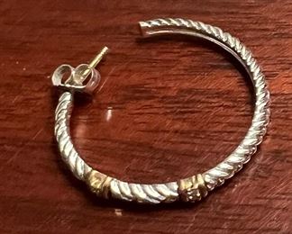 Large hoops in sterling and 14k