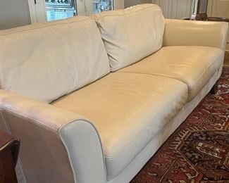 Like new white leather sofa