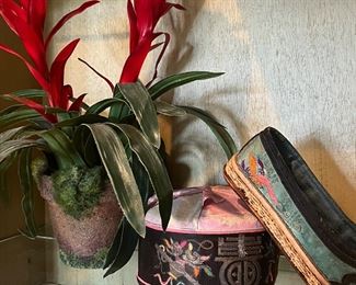 Antique Asian hat and shoe late 1800s