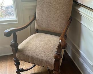Pair of English carved walnut chairs