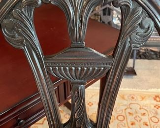 Beautiful carving on chair back