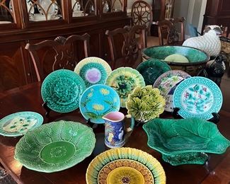 Very fine antique Majolica collection