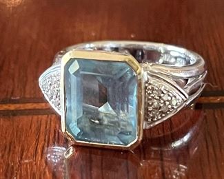 Large aquamarine ring