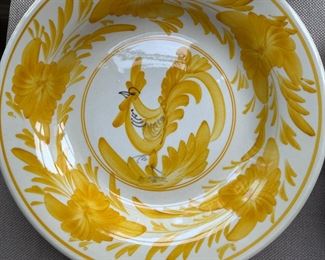 Vintage Mustard Yellow Rooster Plate Handpainted Greece