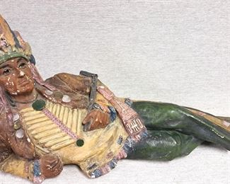 ANTIQUE CHALKWARE CIGAR STORE INDIAN