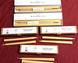 HAND MADE WINSTON SALEM MORAVIAN CANDLES BEESWAX