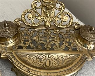 Brass inkwell