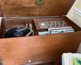 Vintage record player cabinet