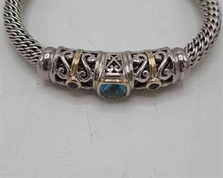 Sterling, Gold, Topaz, Iolite Bracelet