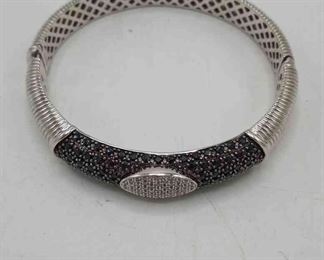 Sterling, Sapphire, and Diamond Bracelet