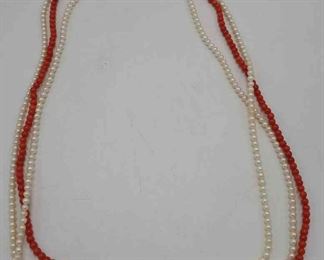 Pearl and Coral Necklace