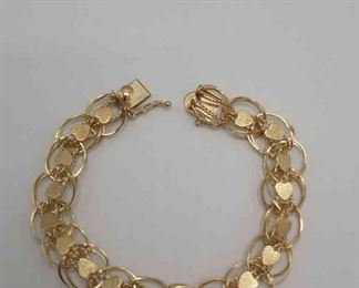 14KT Gold Heart Bracelet