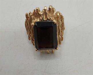 14KT Gold Smoky Quartz Ring