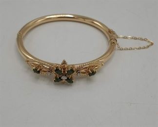 14KT Gold Tourmaline Diamond Bracelet