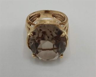 14KT Gold & Smoky Quartz Ring