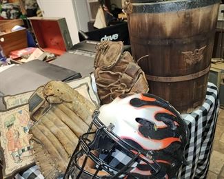Baseball Helmet - Vintage Gloves