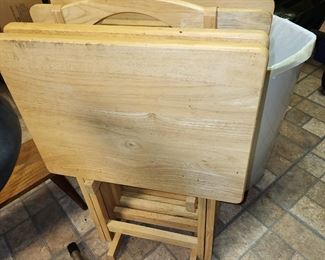 Set of 4 Wooden TV Trays