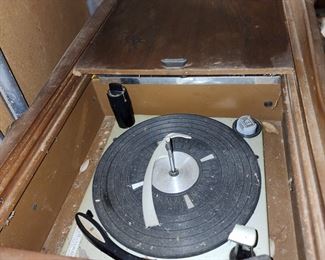 Midcentury Record Player inside Cabinet