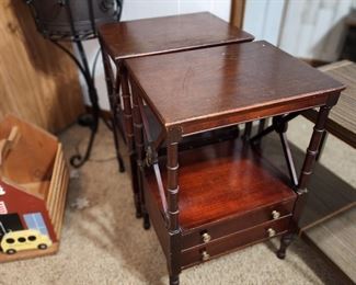Pair of Vintage Mahogany Side Tables