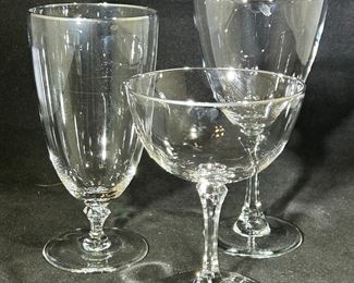 Elegant silver rimmed stemware