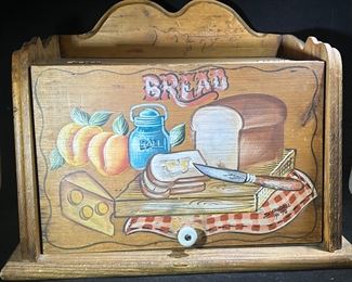 Vintage wooden bread box