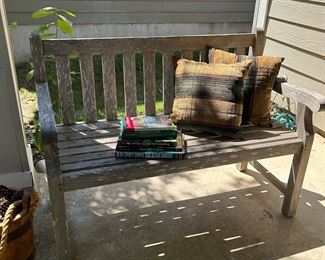 Outdoor wooden bench