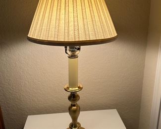 Brass candlestick table lamp