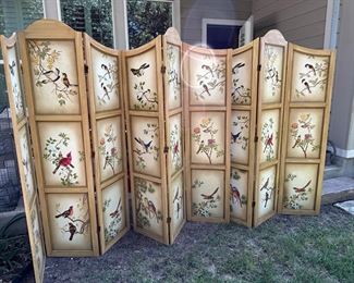 Multiple panel nature inspired room divider