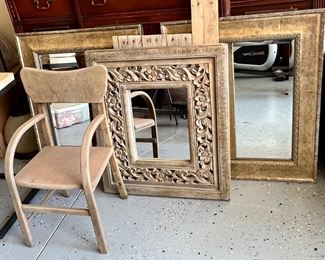 Mirrors and antique child’s chair