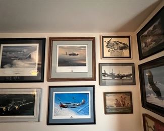 Military, war, Americana, hunting artwork (framed)