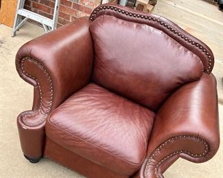 Burgundy leather club chair (2 available)