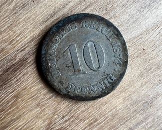 German coin 1874, 10 Pfennig