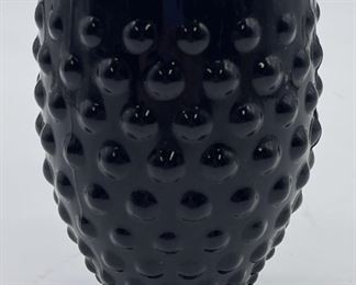 Vtg. Black Hobnail Footed Tumbler / Vase