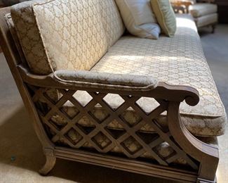 Mid century, modern sofa, and matching chair