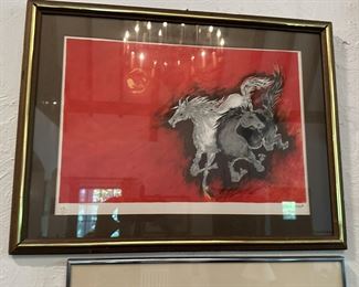 Mid century signed and numbered lithograph