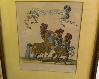 Hand colored etching