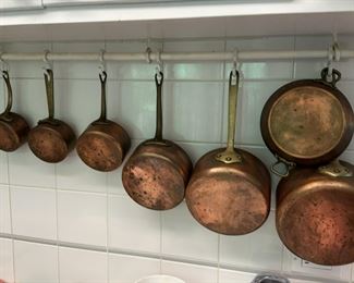 Set of Crate and Barrel Copper Pots