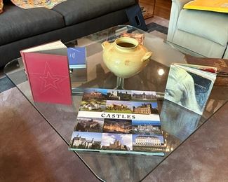 Mid century coffee table, art books