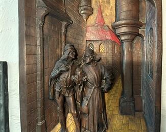 Carved wooden placque