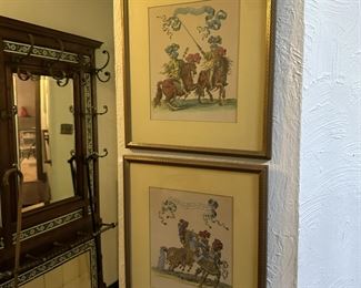 Hand colored etchings
